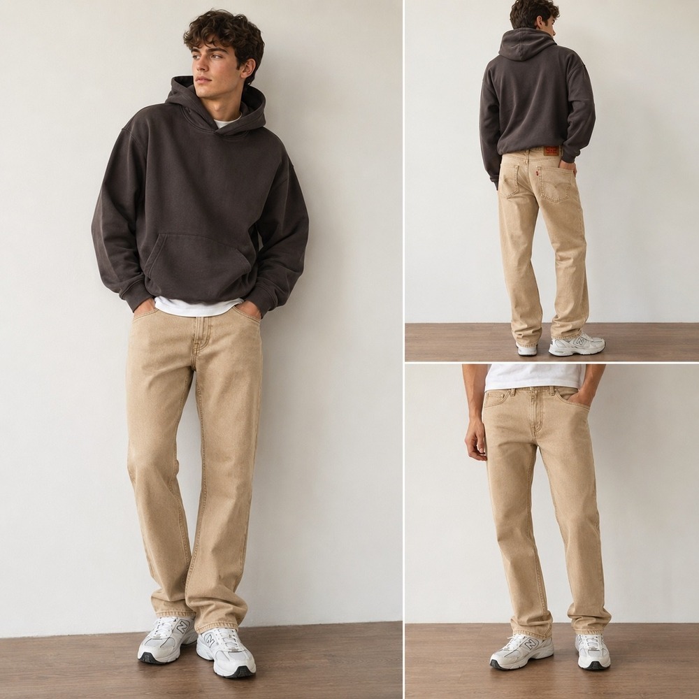 Levi's Tan 511 Slim Fit Jeans 34x32 Khaki Denim Streetwear Casual